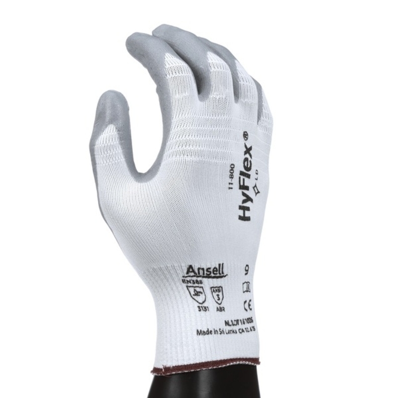 Size 9 L Ansell Hyflex 11-800 Nitrile Foam Palm Gloves - Cut Level 1